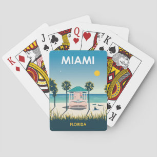 Miami Beach Florida Vintage Travel Spielkarten