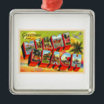 Miami Beach Florida Vintager großer Brief Postkart Ornament Aus Metall<br><div class="desc">Miami Beach Florida FL Vintager großer Brief Postkarte</div>