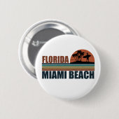 Miami Beach Florida Vintager Sonnenuntergang Button (Vorne & Hinten)