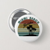 Miami Beach Florida Vintager Sonnenuntergang Button (Vorne & Hinten)