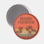 Miami Beach Florida Vintager Sonnenuntergang Magnet (Vorderseite/Rückseite)