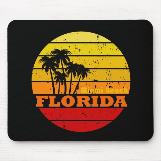 Miami Beach Florida Vintager Sonnenuntergang Mousepad (Vorne)