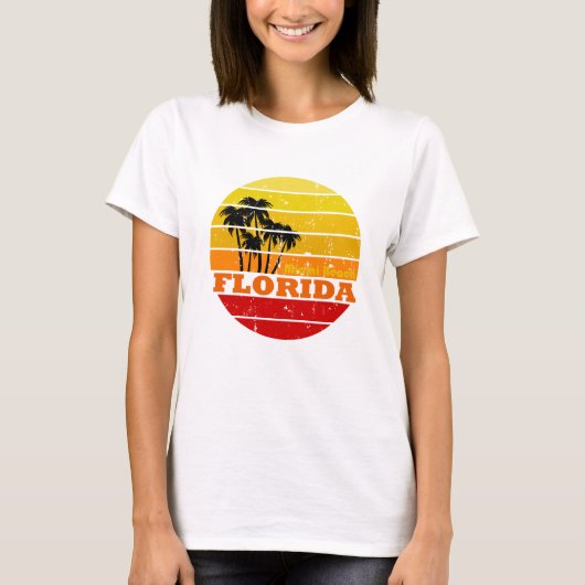 Miami Beach Florida Vintager Sonnenuntergang T-Shirt (Vorderseite)