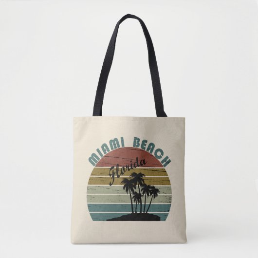 Miami Beach Florida Vintager Sonnenuntergang Tasche (Vorderseite)