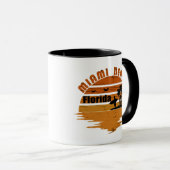 Miami Beach Florida Vintager Sonnenuntergang Tasse (VorderseiteRechts)