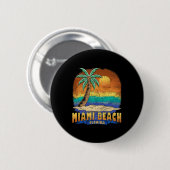 Miami Beach Florida Vintages zerrüttetes Souvenir Button (Vorne & Hinten)