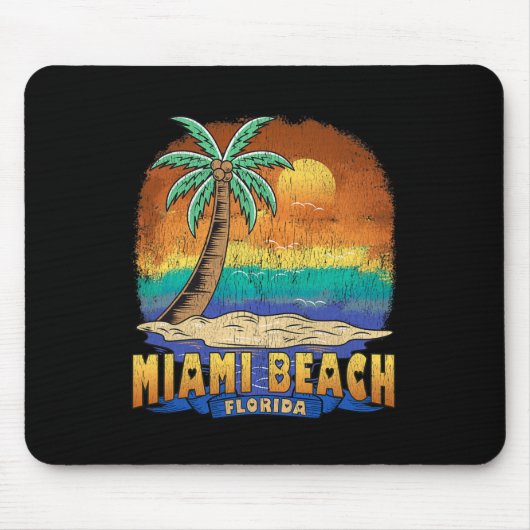 Miami Beach Florida Vintages zerrüttetes Souvenir Mousepad (Vorne)