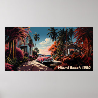 Miami Beach Garden Villa aus den 50er Jahren Poster