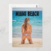 MIAMI BEACH GIRL BIKINI FLORIDA POSTCARDS POSTKARTE (Vorne/Hinten)