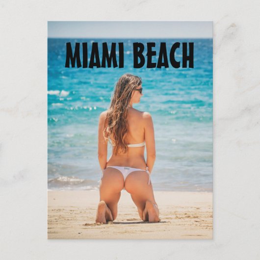 MIAMI BEACH GIRL BIKINI FLORIDA POSTCARDS POSTKARTE (Vorderseite)