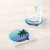 Miami Beach Glasuntersetzer (Schrägansicht)