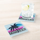 Miami Beach Glasuntersetzer (Schrägansicht)