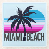 Miami Beach Glasuntersetzer (Vorderseite)
