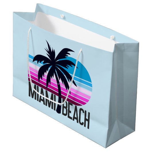 Miami Beach Große Geschenktüte (Vorderseite Schrägansicht)