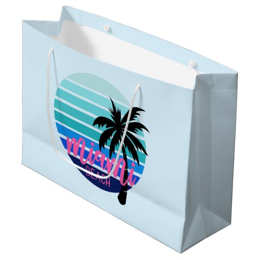 Miami Beach Große Geschenktüte (Vorderseite Schrägansicht)