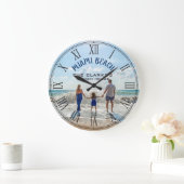 Miami Beach House Florida oder den Strand wechseln Große Wanduhr (Zuhause)