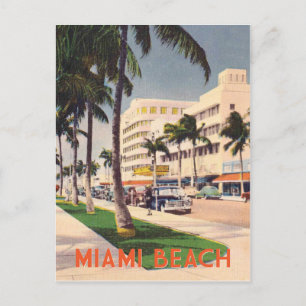 Miami Beach im Vintage-Reisestil Postkarte