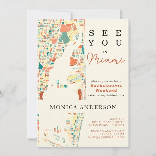 Miami Beach Karte - Wochenende (Vorderseite)