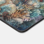 Miami Beach Korallenriff und Fische Aquarell Schreibtischunterlage (Ecke)