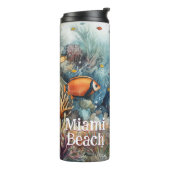 Miami Beach Korallenriff und Fische Aquarell Thermosbecher (Nach links gedreht)