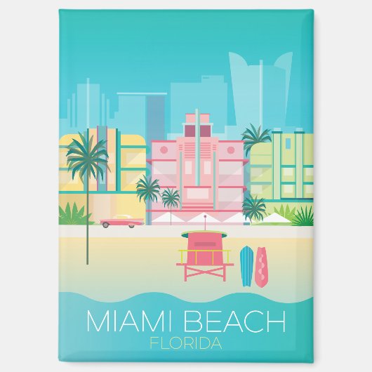 Miami Beach Kühlschrank Magnet (Vorderseite)