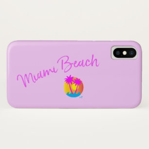 Miami-Beach-Logo-Sonnenpalmen-rosa Lavendel Case-Mate iPhone Hülle