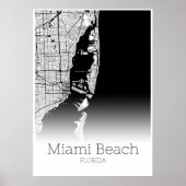 Miami Beach Map - Florida - City Map Poster (Vorne)
