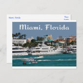 Miami Beach Marina Florida Travel Postcard Postkarte (Vorne/Hinten)