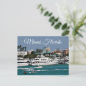 Miami Beach Marina Florida Travel Postcard Postkarte (Stehend Vorderseite)