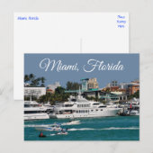 Miami Beach Marina Florida Travel Postcard Postkarte (Vorne/Hinten)