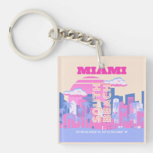 Miami Beach, Miami Art, Preppy Schlüsselanhänger