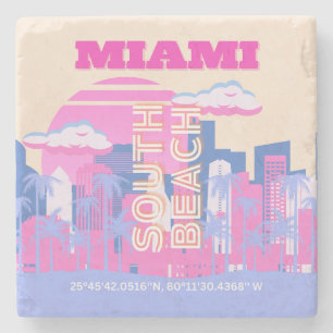 Miami Beach, Miami Art, Preppy Steinuntersetzer
