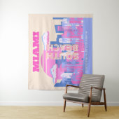 Miami Beach, Miami Art, Preppy Wandteppich (Beispiel)