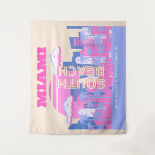 Miami Beach, Miami Art, Preppy Wandteppich