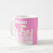 Miami Beach, Miami Travel Art, Preppy, Pink Kaffeetasse (Vorderseite Links)