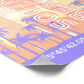 Miami Beach, Miami Travel Art, Preppy Room, Pastel Poster (Ecke)