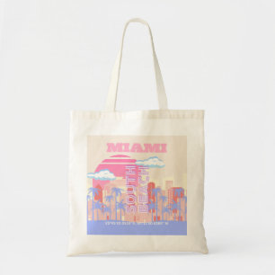 Miami Beach, Miami Travel Art, Preppy Room, Pastel Tragetasche