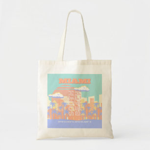 Miami Beach, Miami Travel Art, Preppy Room, Pastel Tragetasche