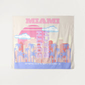 Miami Beach, Miami Travel Art, Preppy Room, Pastel Wandteppich (Vorderseite (Horizontal))