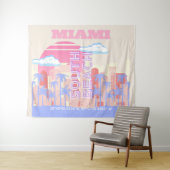 Miami Beach, Miami Travel Art, Preppy Room, Pastel Wandteppich (Beispiel (Horizontal))