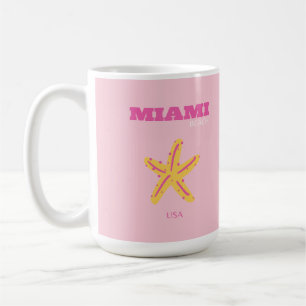 Miami Beach, Miami Travel Art, Preppy Room, Pink Kaffeetasse
