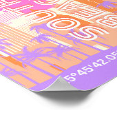 Miami Beach, Miami Travel Art, Preppy Room, Pink Poster (Ecke)