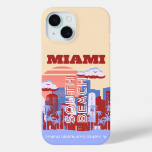 Miami Beach, Miami Travel Art, Retro Case-Mate iPhone Hülle