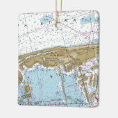 Miami Beach Nautical Chart Keramikornament (Links)