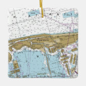 Miami Beach Nautical Chart Keramikornament (Vorderseite)