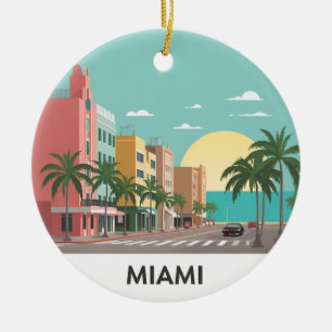Miami Beach Ocean Drive Art Deco Keramik Ornament