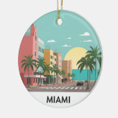 Miami Beach Ocean Drive Art Deco Keramik Ornament (Links)