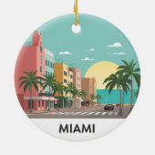 Miami Beach Ocean Drive Art Deco Keramik Ornament (Hinten)