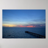 Miami Beach Ocean Sunrise Blue Ocean Landschaft Poster (Vorne)