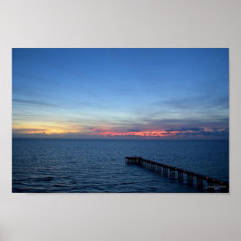 Miami Beach Ocean Sunrise Blue Ocean Landschaft Poster